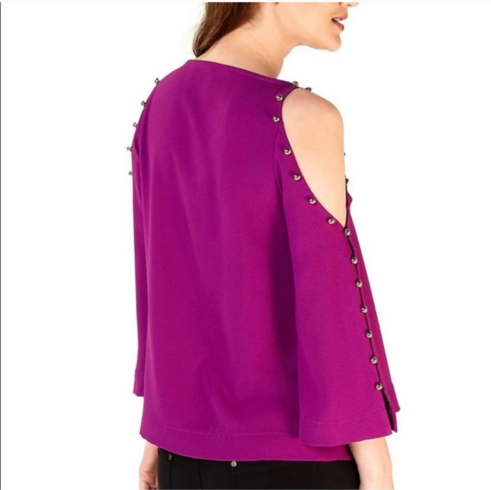 Trina Turk Cold Shoulder Top - Picture 3 of 5